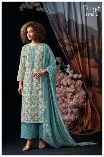 Ganga myanshi 4707 cotton dress materials wholesale online shopping with price